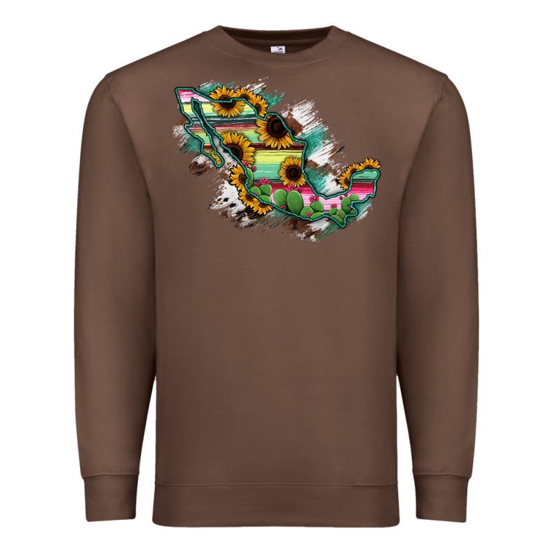 Guerrero Mexico Sunflower Map Premium Sweatshirt by RanaPortraitStore | Teevron
