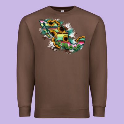 Guerrero Mexico Sunflower Map Premium Sweatshirt Designed By Ranaportraitstore