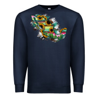 Navy Guerrero Mexico Sunflower Map Premium Sweatshirt - RanaPortraitStore