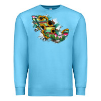Ocean Blue Guerrero Mexico Sunflower Map Premium Sweatshirt - RanaPortraitStore