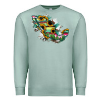 Seafoam Guerrero Mexico Sunflower Map Premium Sweatshirt - RanaPortraitStore