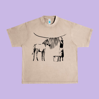 Banksy Zebra Urban Heavy Tee Designed By Artisfamous