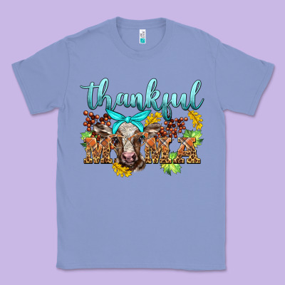 Thankful Mama Cow Classic Tee Designed By Barkaloodesign