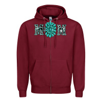 Burgundy western mom Zipper Hoodie - RanaPortraitStore