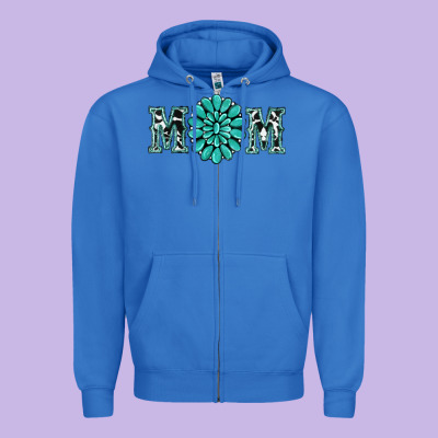 Western Mom Zipper Hoodie Designed By Ranaportraitstore