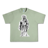 Oil Green santa muerte blanca Urban Heavy Tee - artisFamous