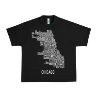 Black chicago typography neighborhood map Urban Heavy Tee - artisFamous