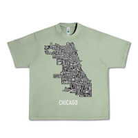 Oil Green chicago typography neighborhood map Urban Heavy Tee - artisFamous