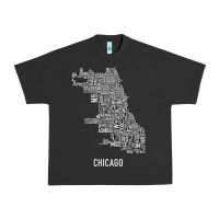 Pigment Black chicago typography neighborhood map Urban Heavy Tee - artisFamous