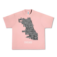 Salmon chicago typography neighborhood map Urban Heavy Tee - artisFamous
