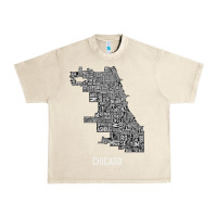 Sandshell chicago typography neighborhood map Urban Heavy Tee - artisFamous