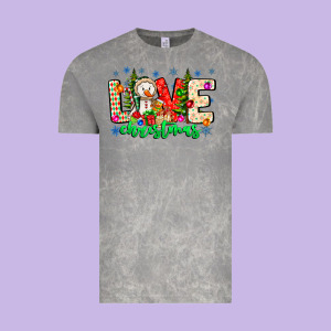 Love Christmas Vintage Tee Designed By Cowhidedigitalart