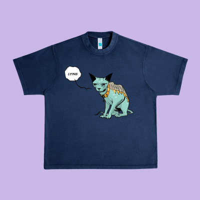 Lying Cat Urban Heavy Tee Designed By Artisfamous