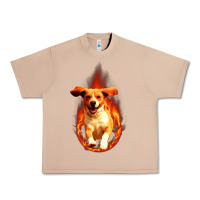 Burro Dog In Fire Urban Heavy Tee - artisFamous