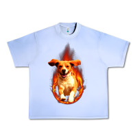 Grape Ice Dog In Fire Urban Heavy Tee - artisFamous