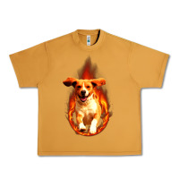 Peanut Butter Dog In Fire Urban Heavy Tee - artisFamous