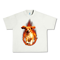 Pistachio Dog In Fire Urban Heavy Tee - artisFamous
