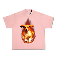 Salmon Dog In Fire Urban Heavy Tee - artisFamous