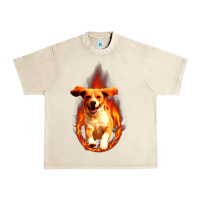 Sandshell Dog In Fire Urban Heavy Tee - artisFamous