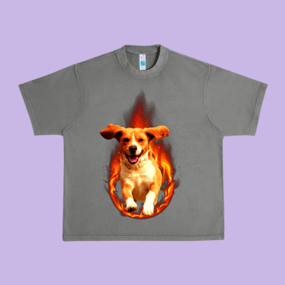 Dog In Fire Urban Heavy Tee Designed By Artisfamous