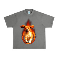 Tornado Dog In Fire Urban Heavy Tee - artisFamous
