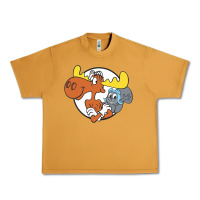 Peanut Butter Vintage Rocky And Bullwinkle Urban Heavy Tee - artisFamous