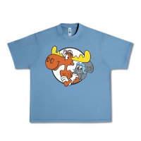 Pebble Blue Vintage Rocky And Bullwinkle Urban Heavy Tee - artisFamous