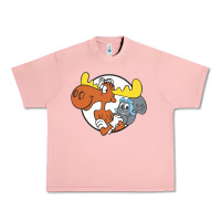 Salmon Vintage Rocky And Bullwinkle Urban Heavy Tee - artisFamous