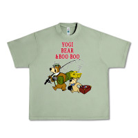 Oil Green yogi bear & boo boo Urban Heavy Tee - artisFamous