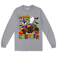 Heather Grey spooky cruhser with monster truck Long Sleeve Tee - Artiststas