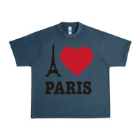 Midnight Navy i love paris eiffel tower funny Urban Heavy Tee - artisFamous