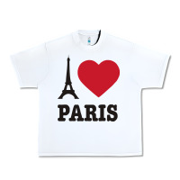 White i love paris eiffel tower funny Urban Heavy Tee - artisFamous