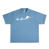 Pebble Blue hockey player heartbeat ice Urban Heavy Tee - artisFamous