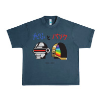 Midnight Navy DAFTPUNK Japanese Urban Heavy Tee - artisFamous