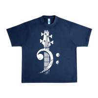 Navy musical guitar bass Urban Heavy Tee - artisFamous