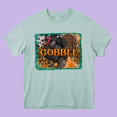Thanksgiving Turkey Gobble With Background Heavy Core Tee Designed By Ranaportraitstore
