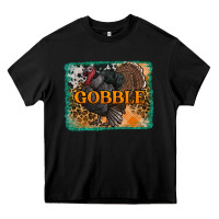 Black thanksgiving turkey gobble with background Heavy Core Tee - RanaPortraitStore