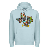 Blue Mist texas map armadillo Premium Hoodie - BarkalooDesign