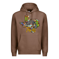 Chestnut texas map armadillo Premium Hoodie - BarkalooDesign
