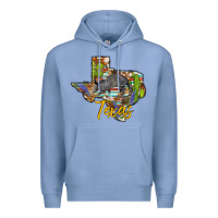 Colony Blue texas map armadillo Premium Hoodie - BarkalooDesign