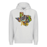 Dove Grey texas map armadillo Premium Hoodie - BarkalooDesign