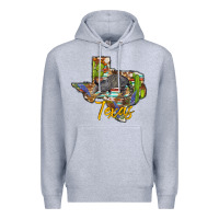 Heather Grey texas map armadillo Premium Hoodie - BarkalooDesign