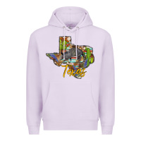 Lilac texas map armadillo Premium Hoodie - BarkalooDesign