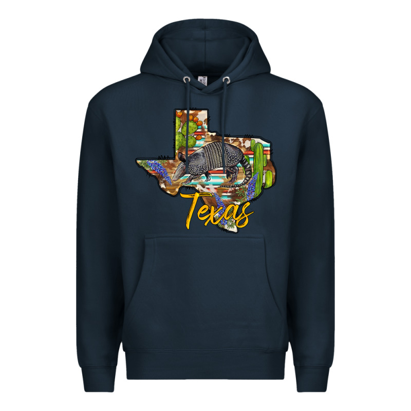 Texas Map Armadillo Premium Hoodie by BarkalooDesign | Teevron