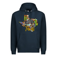 Navy texas map armadillo Premium Hoodie - BarkalooDesign