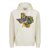 Oatmeal Heather texas map armadillo Premium Hoodie - BarkalooDesign