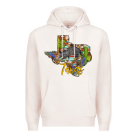 Pale Pink texas map armadillo Premium Hoodie - BarkalooDesign