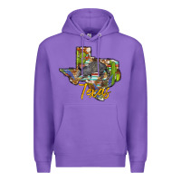 Purple texas map armadillo Premium Hoodie - BarkalooDesign