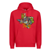 Red texas map armadillo Premium Hoodie - BarkalooDesign