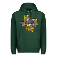Sports Green texas map armadillo Premium Hoodie - BarkalooDesign